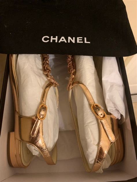 vintage chanel peach and white slip in platform shoes|authentic chanel sandals.